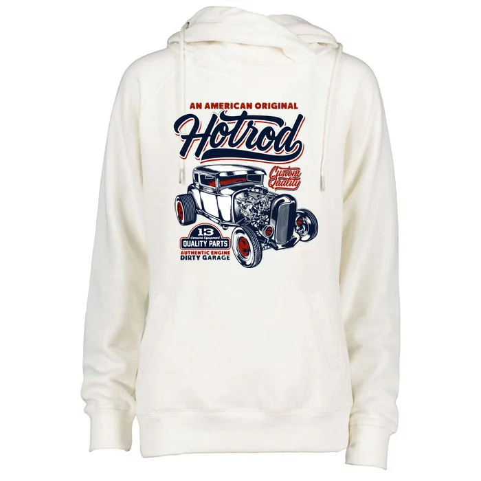 Vintage Hotrod 1932 Car Graphic Womens Funnel Neck Pullover Hood