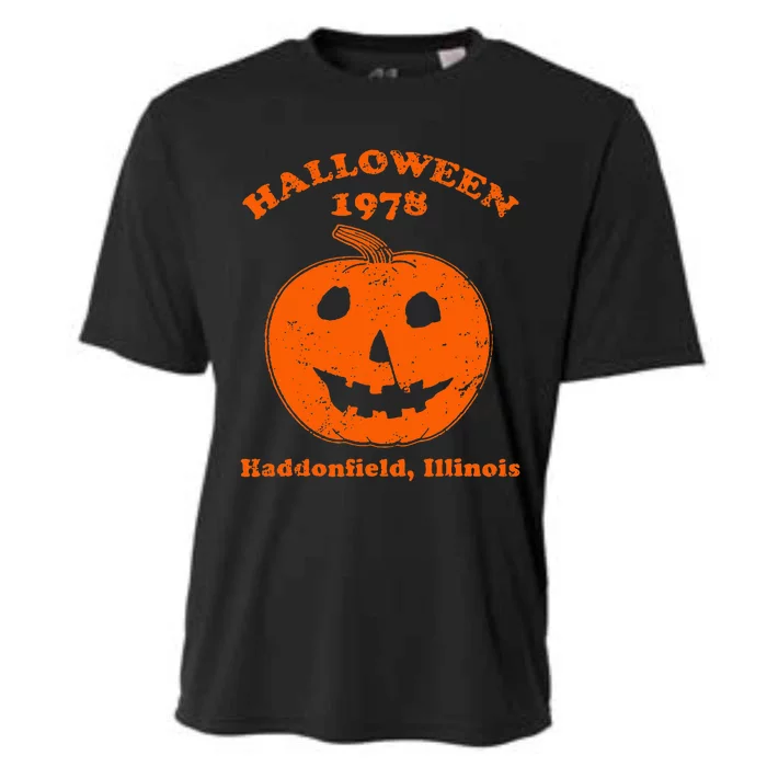 Vintage Halloween 1978 Pumpkin Haddonfield Illinois Cooling Performance Crew T-Shirt