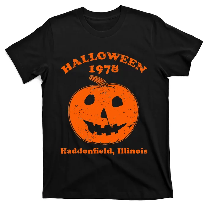 Vintage Halloween 1978 Pumpkin Haddonfield Illinois T-Shirt