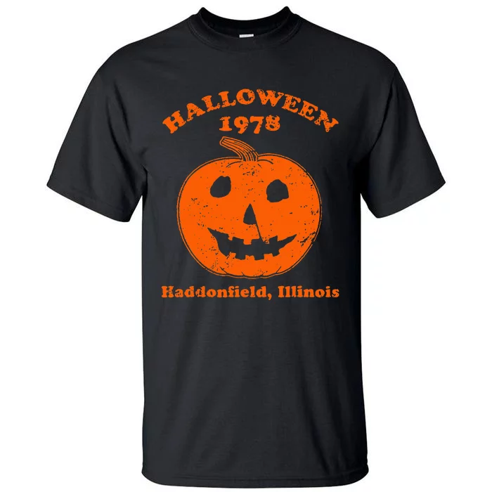 Vintage Halloween 1978 Pumpkin Haddonfield Illinois Tall T-Shirt