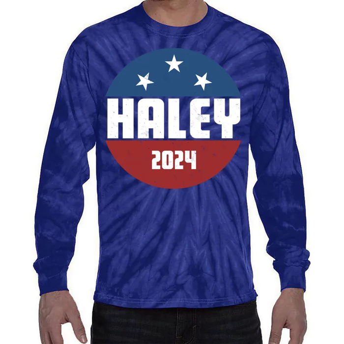 Vote Haley 2024 Election Retro Vintage Tie-Dye Long Sleeve Shirt