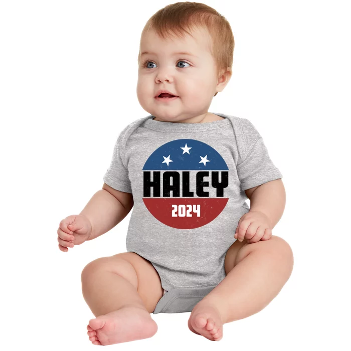 Vote Haley 2024 Election Retro Vintage Baby Bodysuit