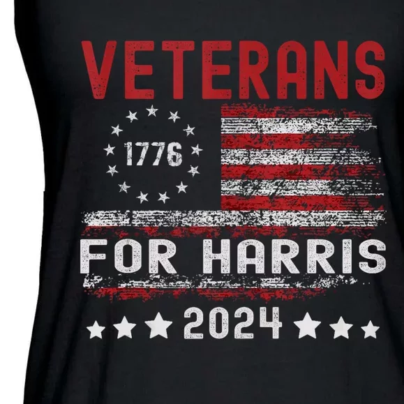 Veterans Harris 2024 American Usa Flag Kamala Harris Ladies Essential Flowy Tank