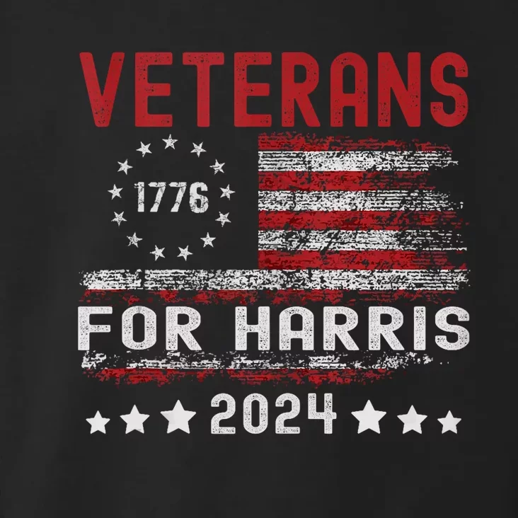 Veterans Harris 2024 American Usa Flag Kamala Harris Toddler Hoodie