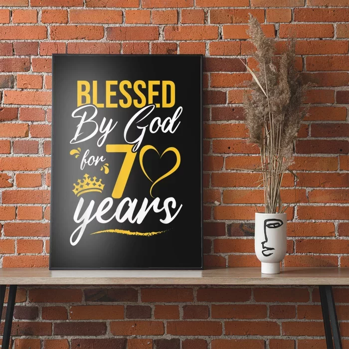 Vintage Happy 70 years Blessed by God for 70th Birthday gift Poster