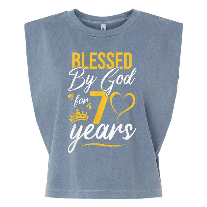 Vintage Happy 70 years Blessed by God for 70th Birthday gift Garment-Dyed Women's Muscle Tee