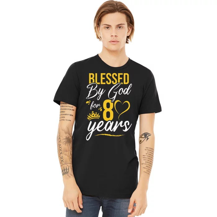 Vintage Happy 80 Years Blessed By God For 80th Birthday Gift Premium T-Shirt