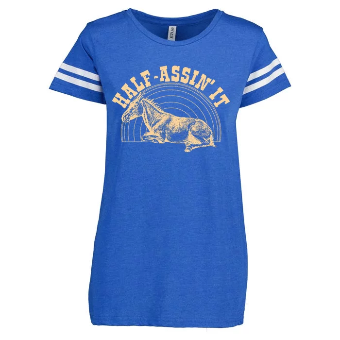 Vintage Half Assin It Mule Donkey Enza Ladies Jersey Football T-Shirt