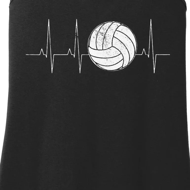 Volleyball Heartbeat As Funny Volleyball Gift Ideas Ladies Essential Tank