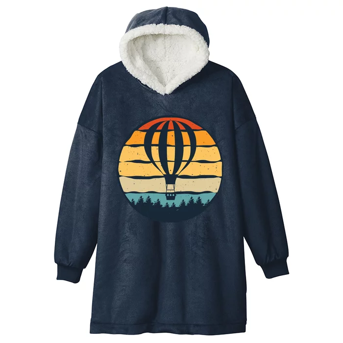 Vintage Hot Air Balloon And Ballooning Design Sky Adventure Hooded Wearable Blanket