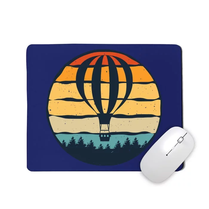 Vintage Hot Air Balloon And Ballooning Design Sky Adventure Mousepad