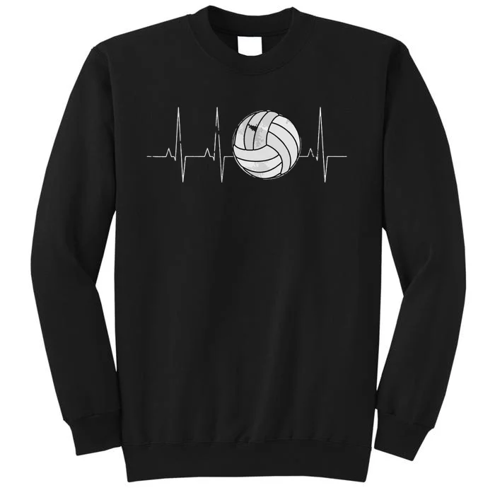 Volleyball Heartbeat As Funny Volleyball Gift Ideas Tall Sweatshirt