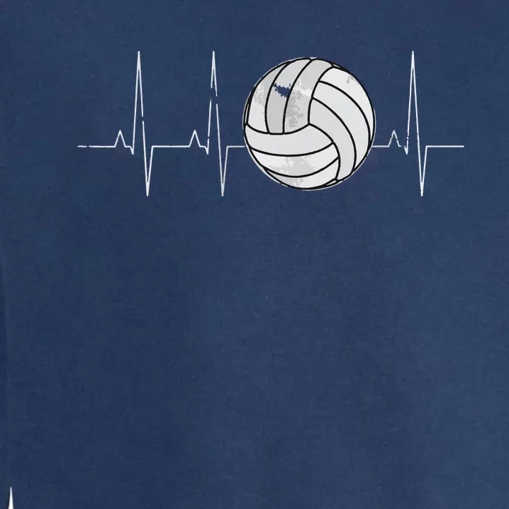 Volleyball Heartbeat As Funny Volleyball Gift Ideas Garment-Dyed Sweatshirt