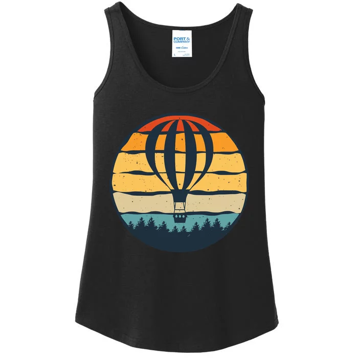 Vintage Hot Air Balloon And Ballooning Design Sky Adventure Ladies Essential Tank