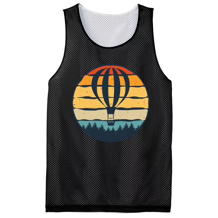 Vintage Hot Air Balloon And Ballooning Design Sky Adventure Mesh Reversible Basketball Jersey Tank