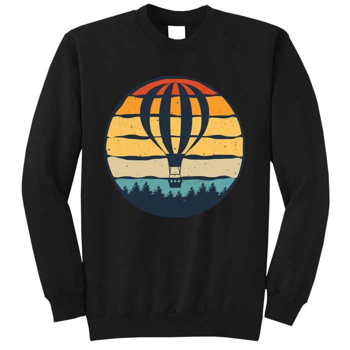 Vintage Hot Air Balloon And Ballooning Design Sky Adventure Tall Sweatshirt