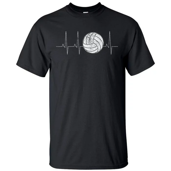 Volleyball Heartbeat As Funny Volleyball Gift Ideas Tall T-Shirt