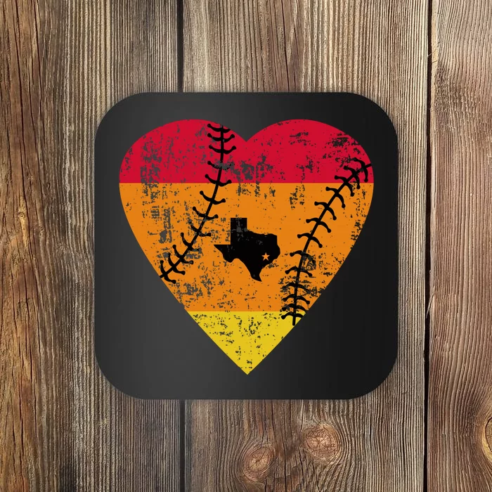 Vintage Houston Baseball Heart Coaster