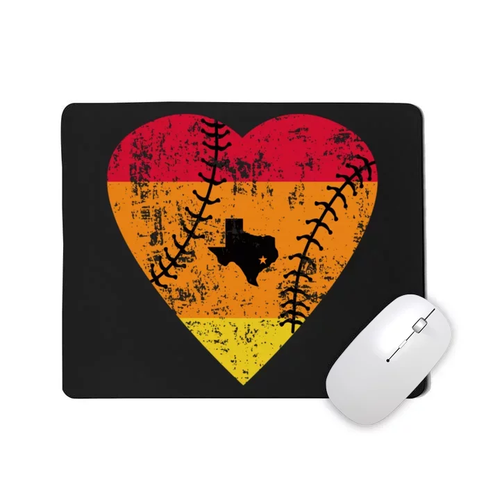 Vintage Houston Baseball Heart Mousepad