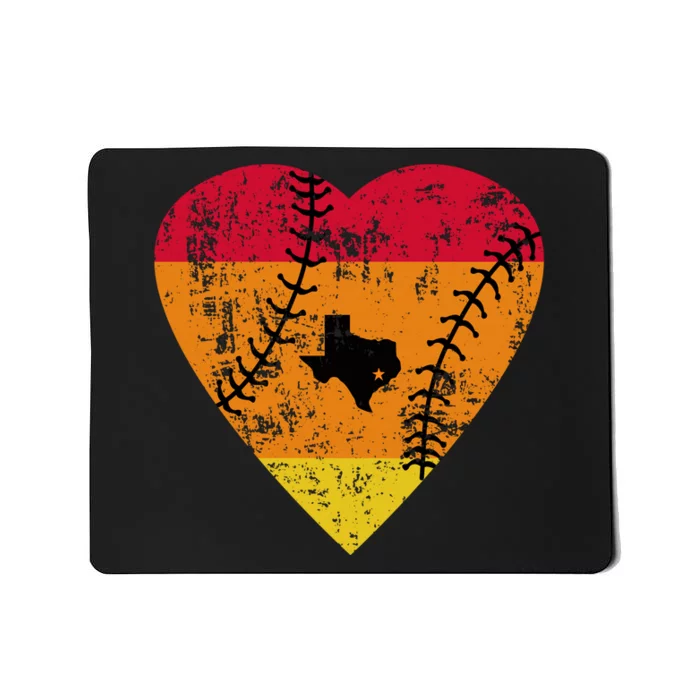 Vintage Houston Baseball Heart Mousepad