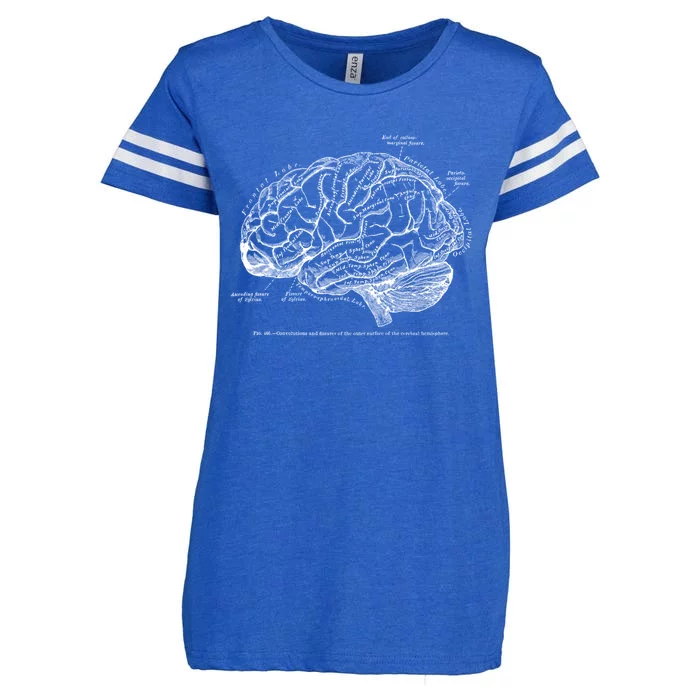 Vintage Hu Brain Anatomy Gift Enza Ladies Jersey Football T-Shirt