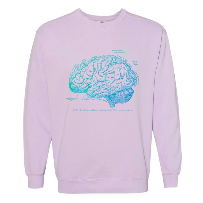 Vintage Hu Brain Anatomy Gift Garment-Dyed Sweatshirt