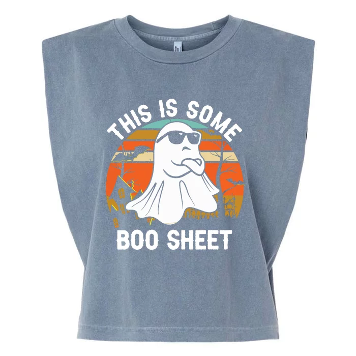 Vintage Halloween Boo Ghost Costume This Is Some Boo Sheet Garment-Dyed Women's Muscle Tee