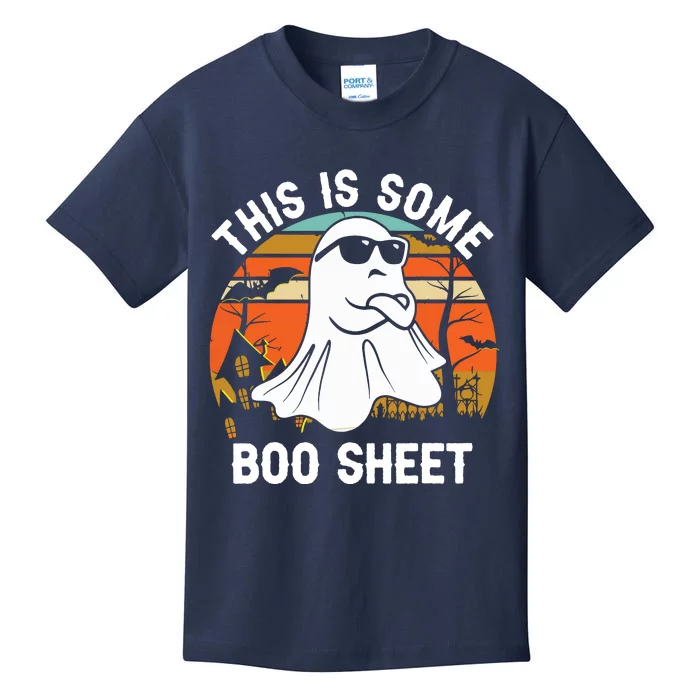 Vintage Halloween Boo Ghost Costume This Is Some Boo Sheet Kids T-Shirt