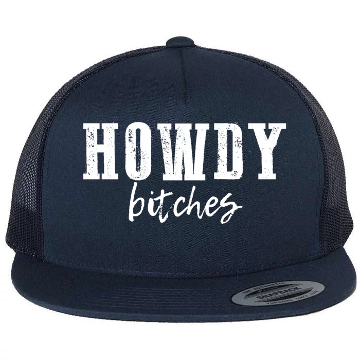 Vintage Howdy Bitches Rodeo Western Country Southern Cow Cute Gift Flat Bill Trucker Hat