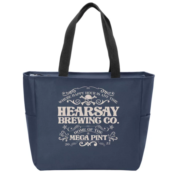 Vintage Hearsay Brewing Co. Where Happy Hour Is Any Time Zip Tote Bag