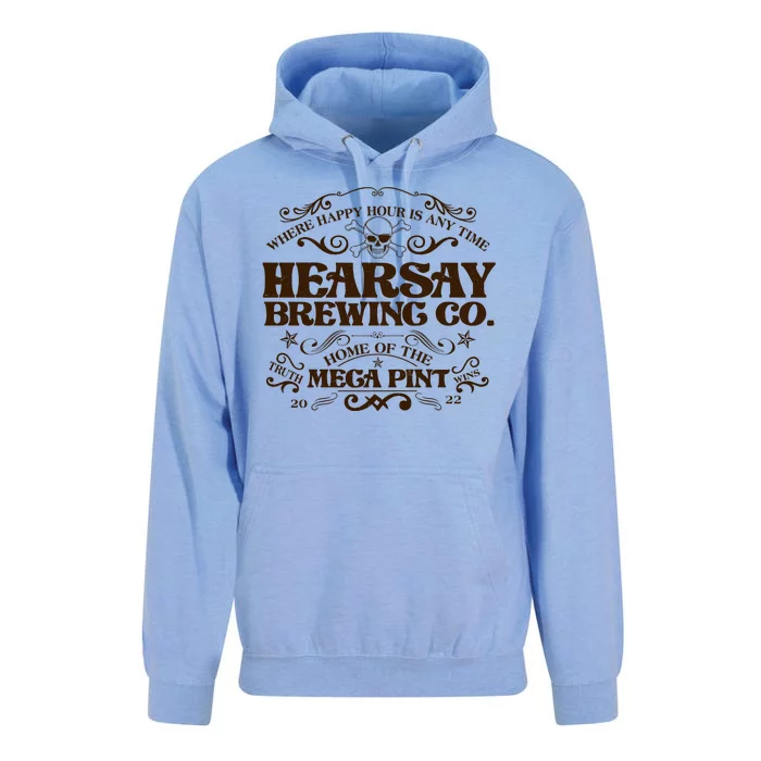 Vintage Hearsay Brewing Co. Where Happy Hour Is Any Time Unisex Surf Hoodie