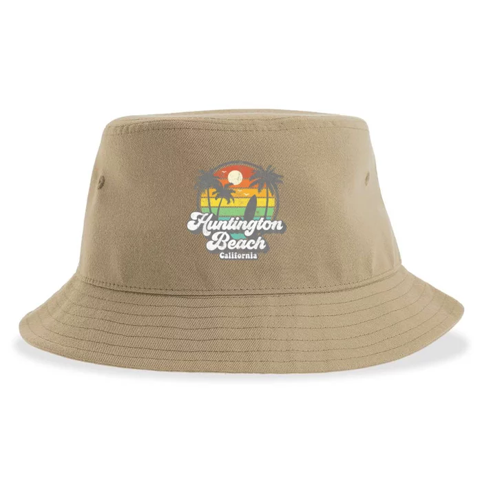 Vintage Huntington Beach California Surfing Sustainable Bucket Hat