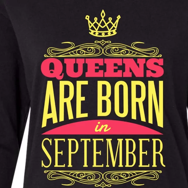 Virgo Happy Birthday Queens Are Born In September Gift Womens Cotton Relaxed Long Sleeve T-Shirt