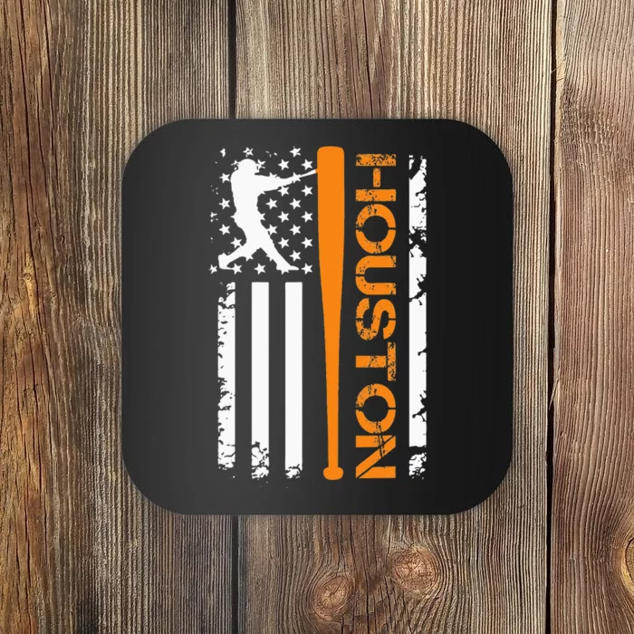 Vintage Houston Baseball American US Flag Coaster