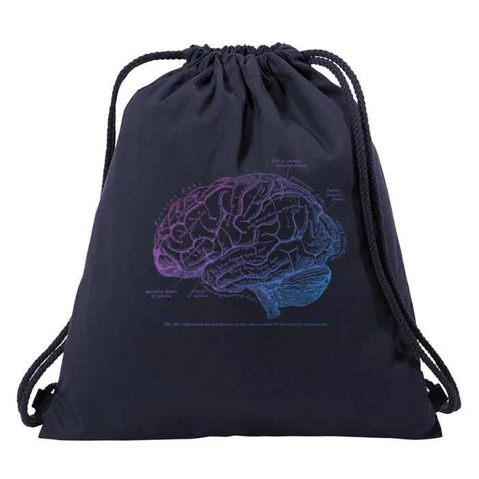 Vintage Hu Brain Anatomy Gift Drawstring Bag