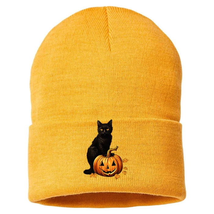 Vintage Halloween Cat Costume Sustainable Knit Beanie