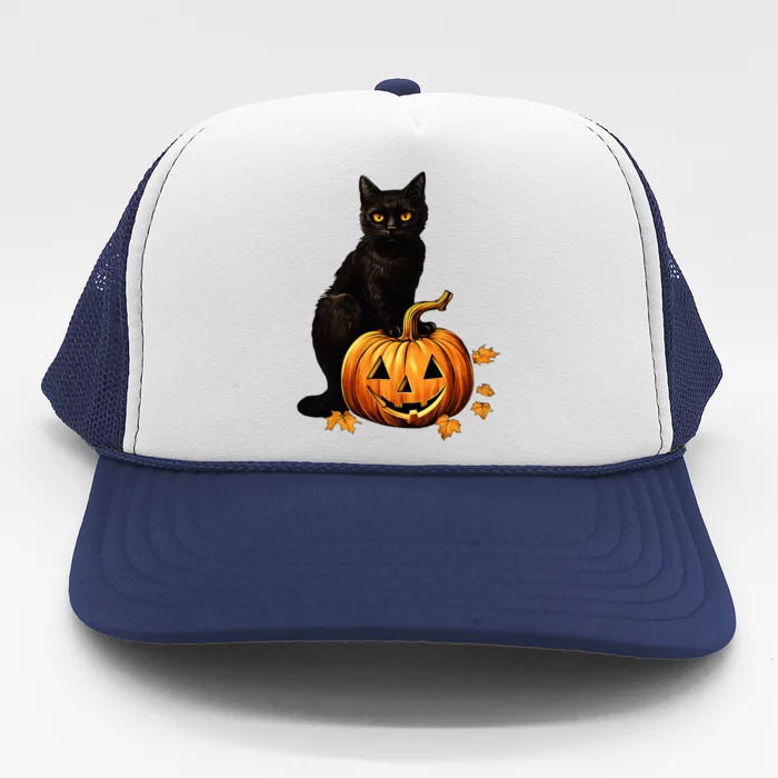 Vintage Halloween Cat Costume Trucker Hat