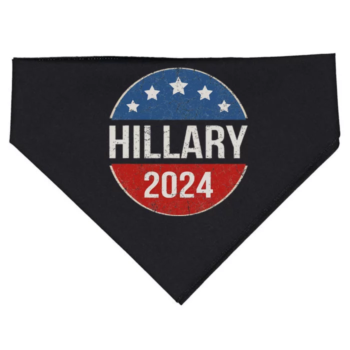 Vintage Hillary Clinton 2024 For President Election Campaign USA-Made Doggie Bandana