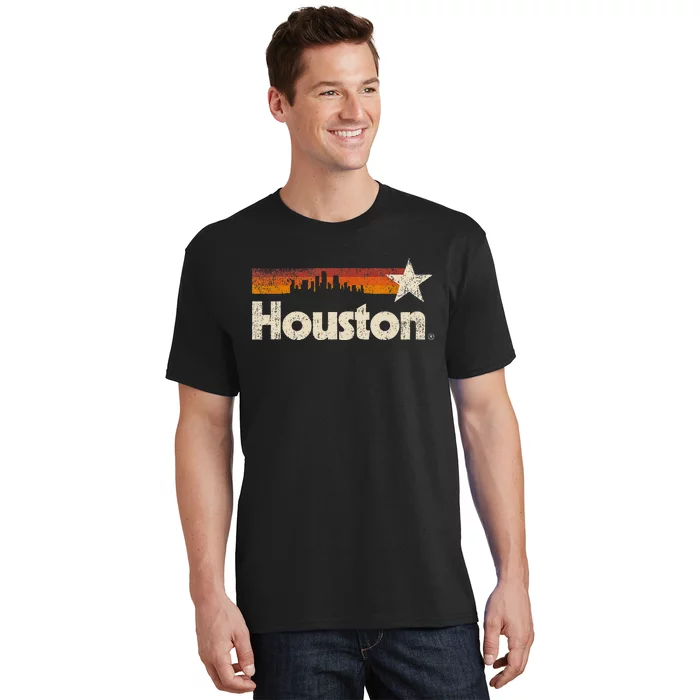 Vintage Houston City Texas Houston Strong Stripes T-Shirt