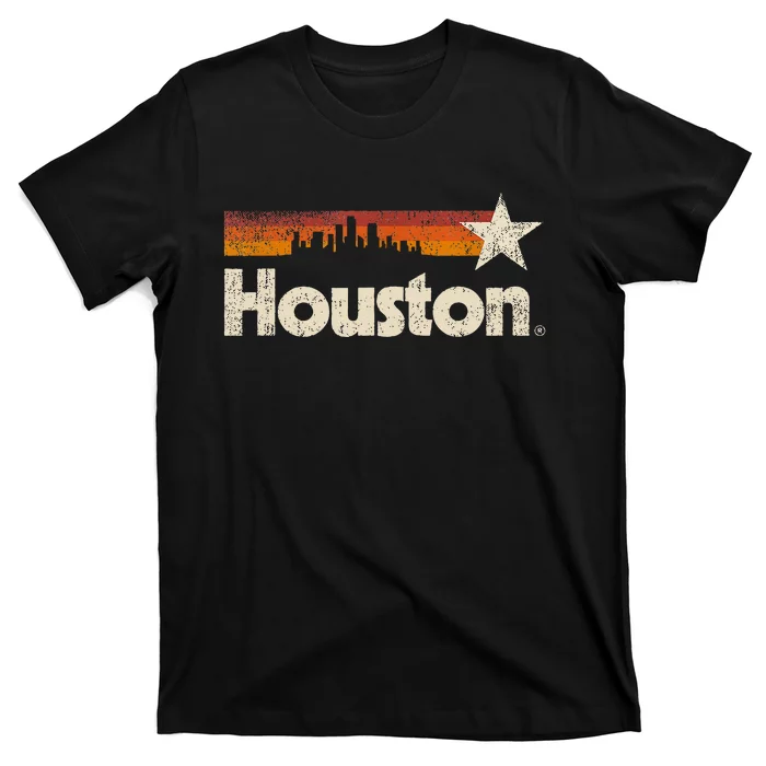 Vintage Houston City Texas Houston Strong Stripes T-Shirt