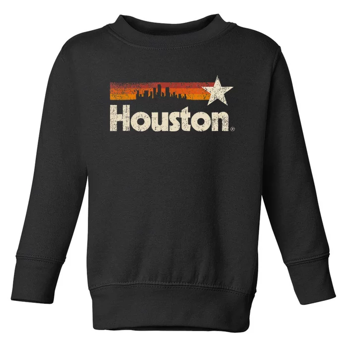 Vintage Houston City Texas Houston Strong Stripes Toddler Sweatshirt