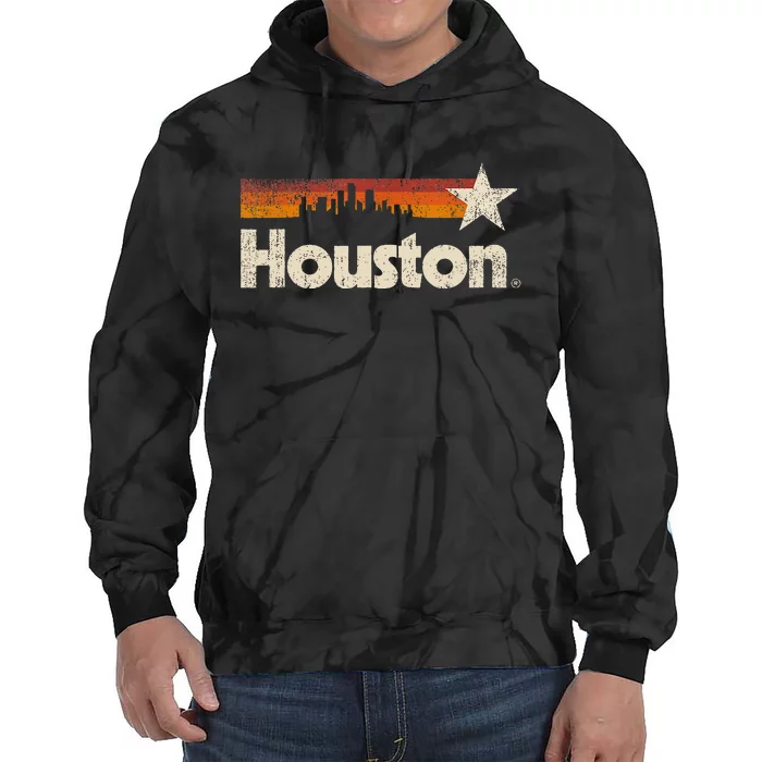 Vintage Houston City Texas Houston Strong Stripes Tie Dye Hoodie