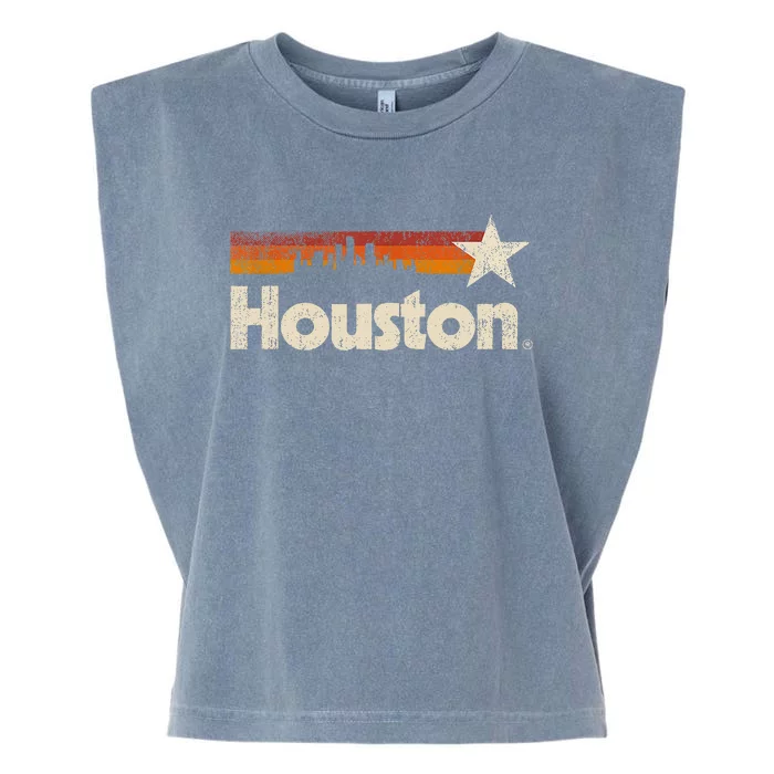 Vintage Houston City Texas Houston Strong Stripes Garment-Dyed Women's Muscle Tee