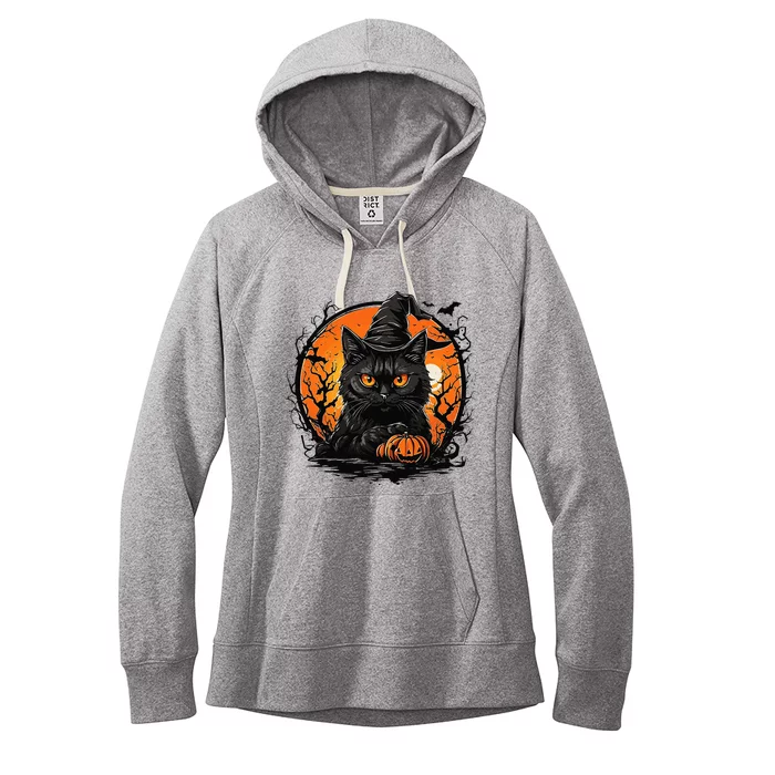 Vintage Halloween Cat Costume Women's Fleece Hoodie