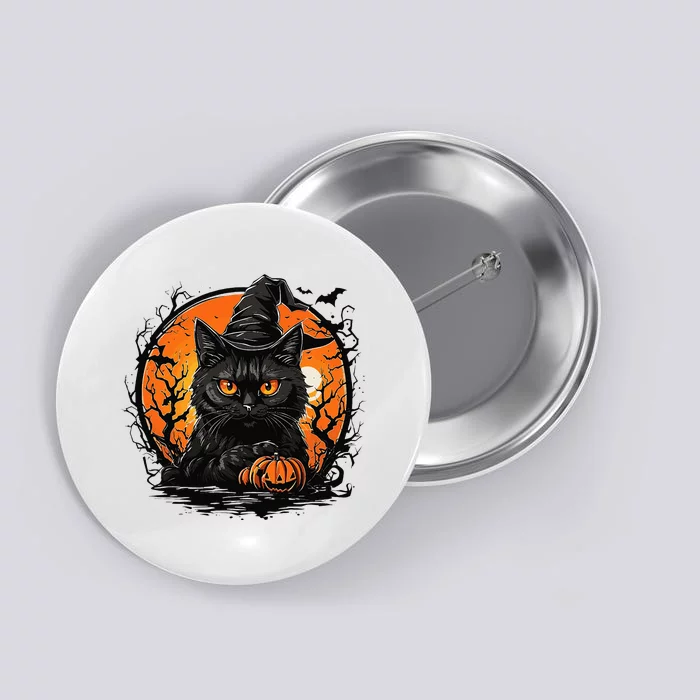 Vintage Halloween Cat Costume Button