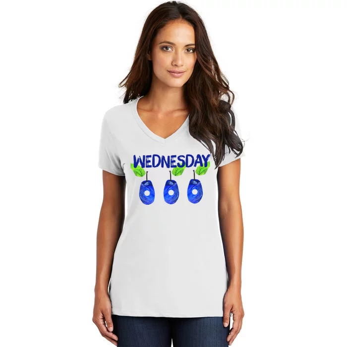 Very Hungry Caterpillar Wednesday Fruits Women's V-Neck T-Shirt