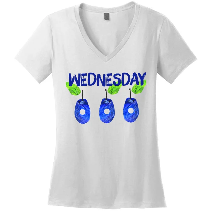 Very Hungry Caterpillar Wednesday Fruits Women's V-Neck T-Shirt