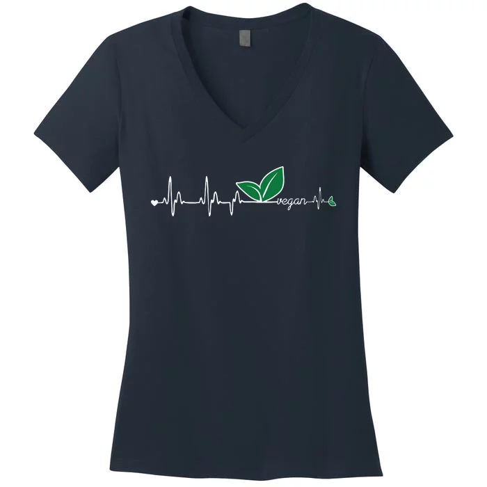 Vegan Heartbeat Clothing Vegan Women's V-Neck T-Shirt