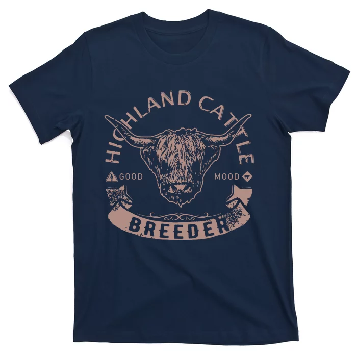 Vintage Highland Cattle Breeder Scottish Cow Farmers Stuff T-Shirt