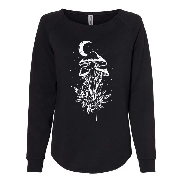 Vintage Hippie Crystals And Mushrooms Witchy Plant Goth Punk Womens California Wash Sweatshirt